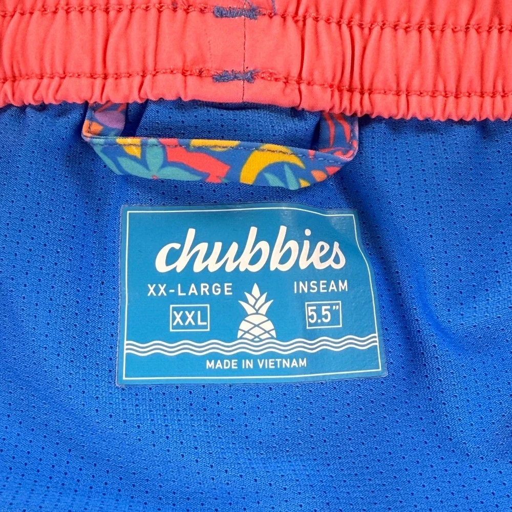 Chubbies Mens XXL Swim Trunks‎ Floral Tropical 5.5 Inseam Blue Pink Multicolor